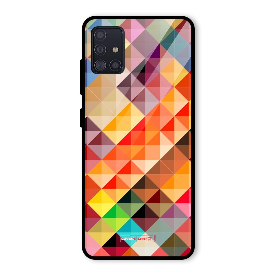 Colorful Cubes Glass Back Case for Galaxy A51