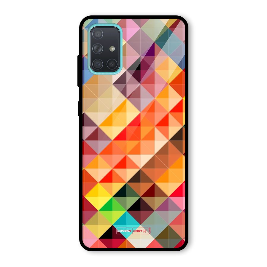 Colorful Cubes Glass Back Case for Galaxy A71