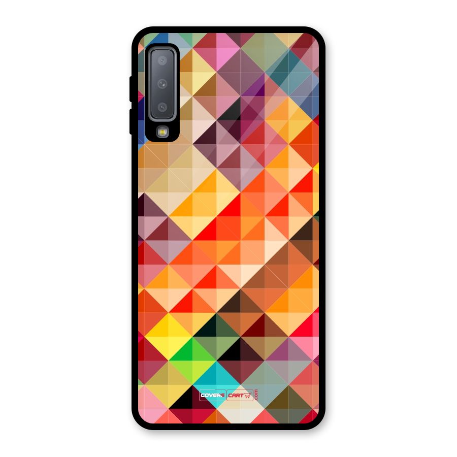 Colorful Cubes Glass Back Case for Galaxy A7 (2018)