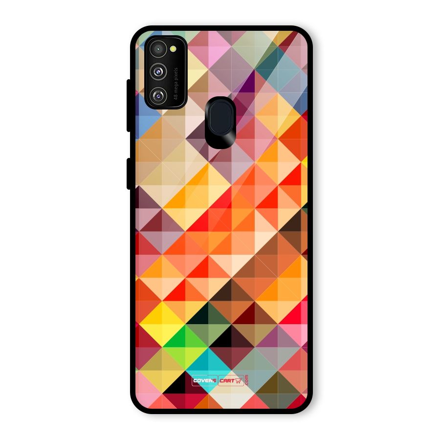 Colorful Cubes Glass Back Case for Galaxy M21