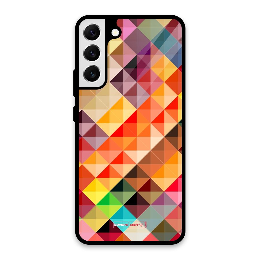 Colorful Cubes Glass Back Case for Galaxy S22 Plus 5G