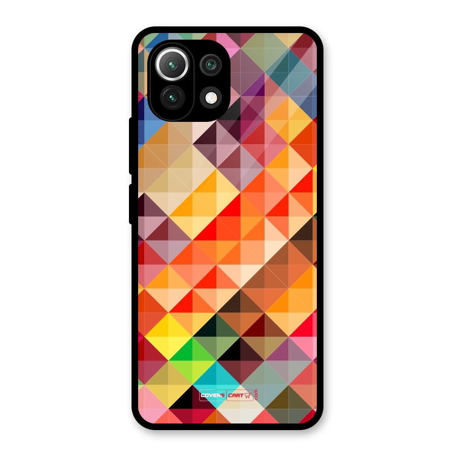 Colorful Cubes Glass Back Case for Mi 11 Lite