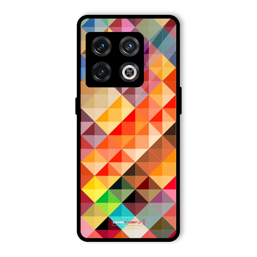 Colorful Cubes Glass Back Case for OnePlus 10 Pro 5G
