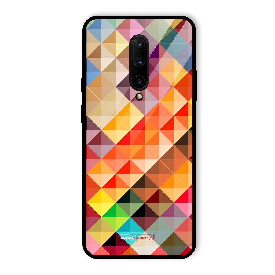Colorful Cubes Glass Back Case for OnePlus 7 Pro