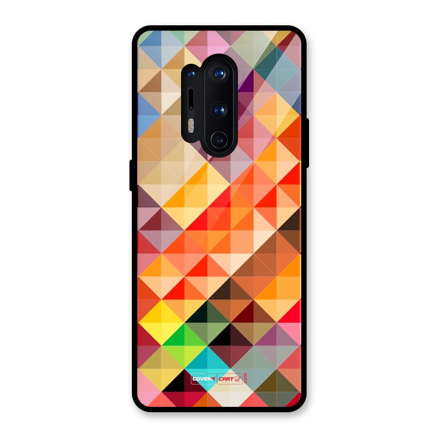 Colorful Cubes Glass Back Case for OnePlus 8 Pro