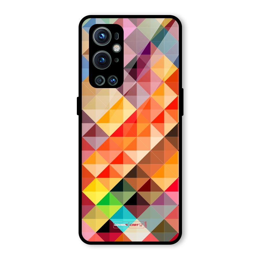 Colorful Cubes Glass Back Case for OnePlus 9 Pro