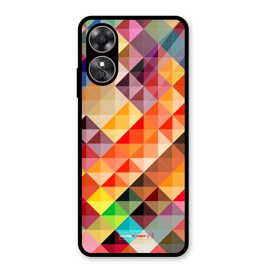 Colorful Cubes Glass Back Case for Oppo A17