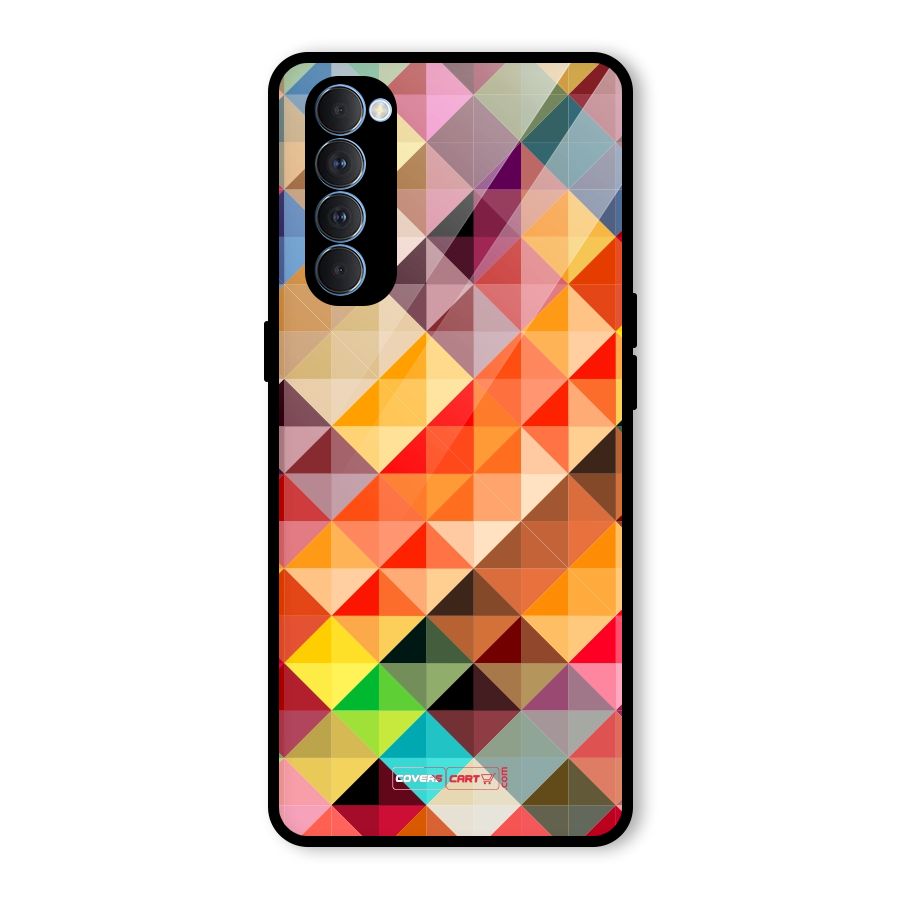 Colorful Cubes Glass Back Case for Oppo Reno4 Pro