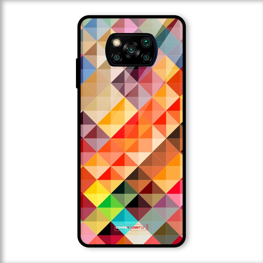 Colorful Cubes Glass Back Case for Poco X3