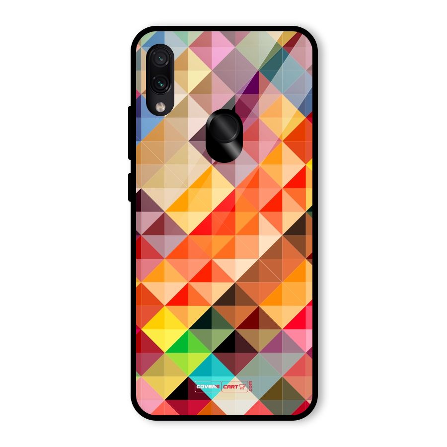 Colorful Cubes Glass Back Case for Redmi Note 7