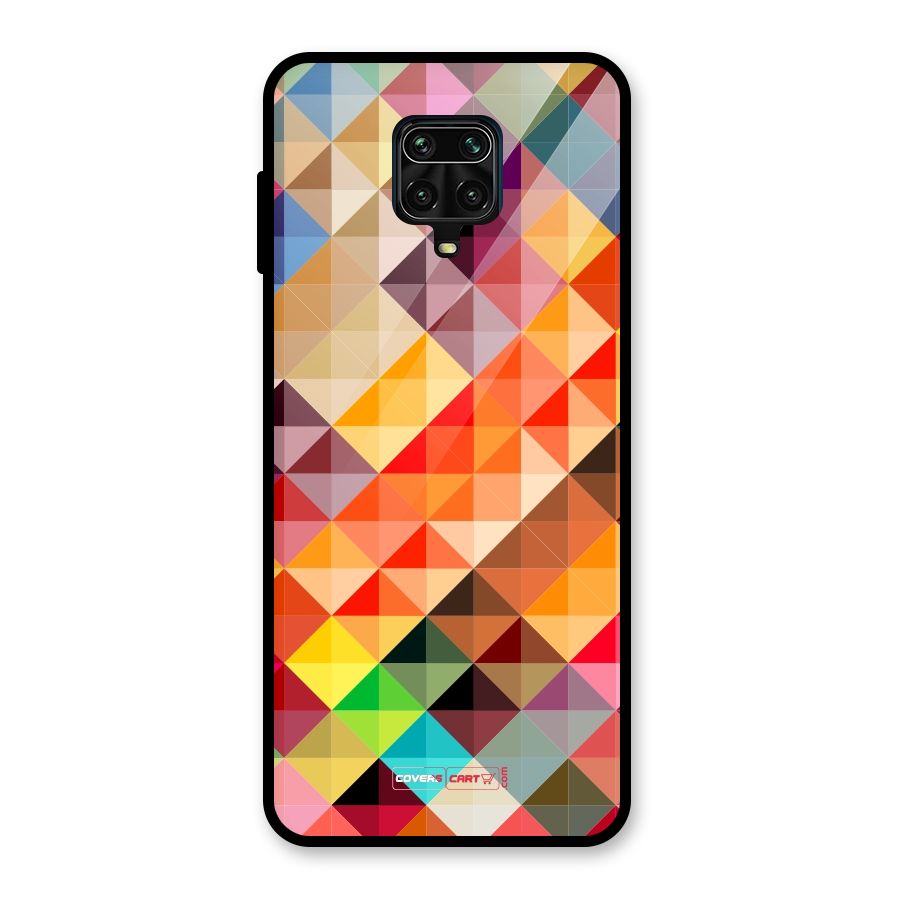 Colorful Cubes Glass Back Case for Redmi Note 9 Pro