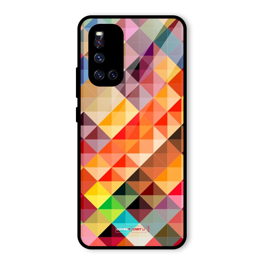 Colorful Cubes Glass Back Case for Vivo V19