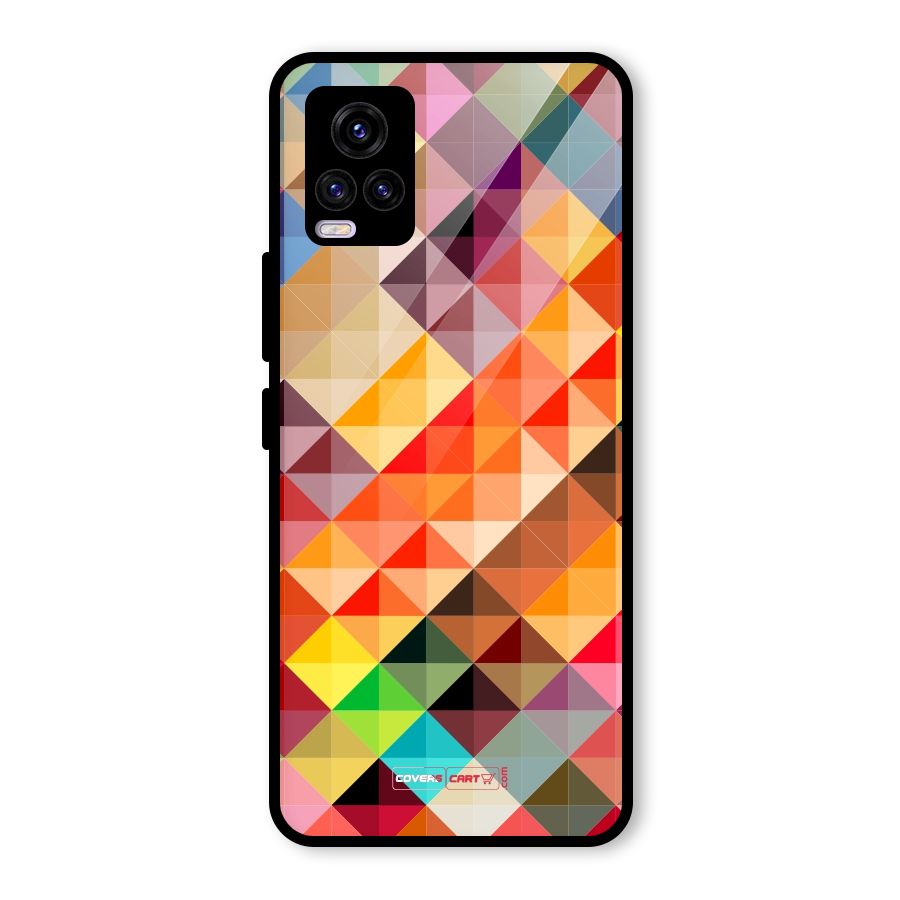 Colorful Cubes Glass Back Case for Vivo V20