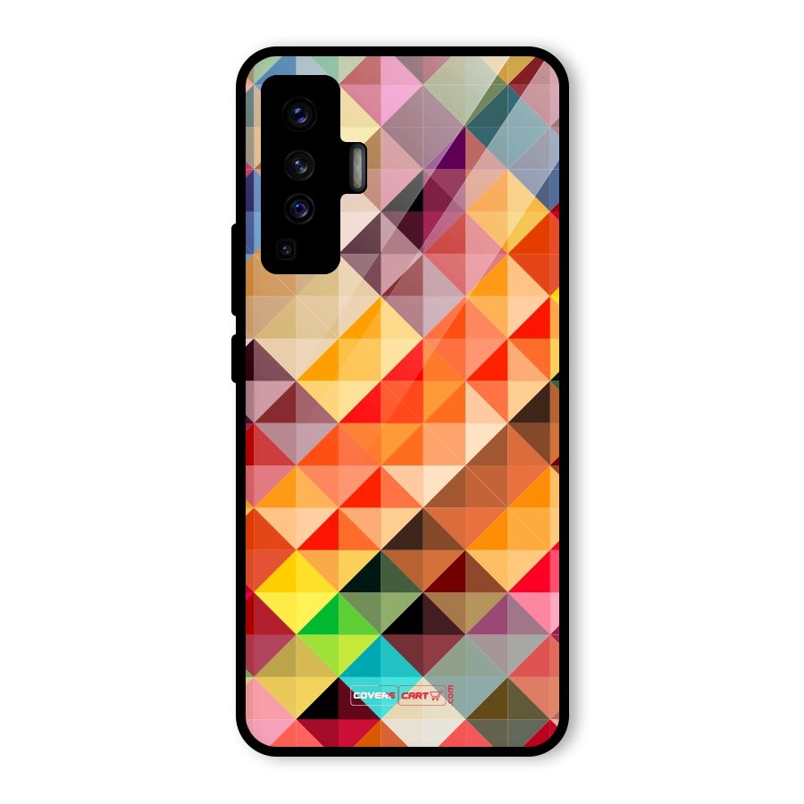Colorful Cubes Glass Back Case for Vivo X50