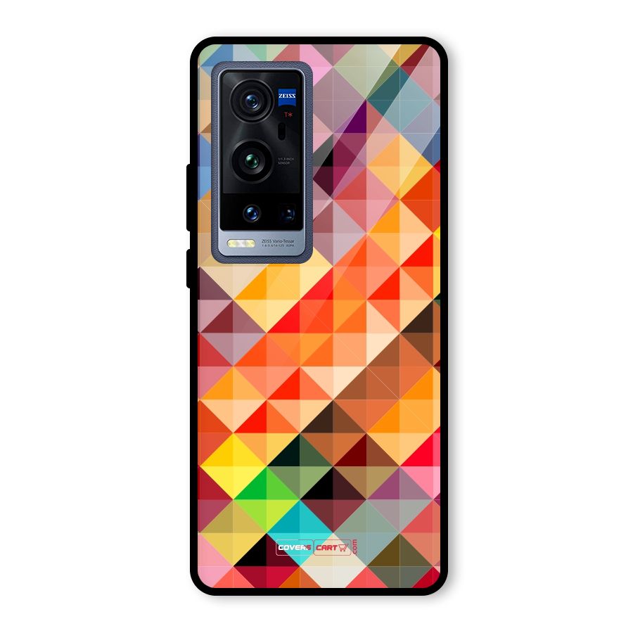 Colorful Cubes Glass Back Case for Vivo X60 Pro Plus