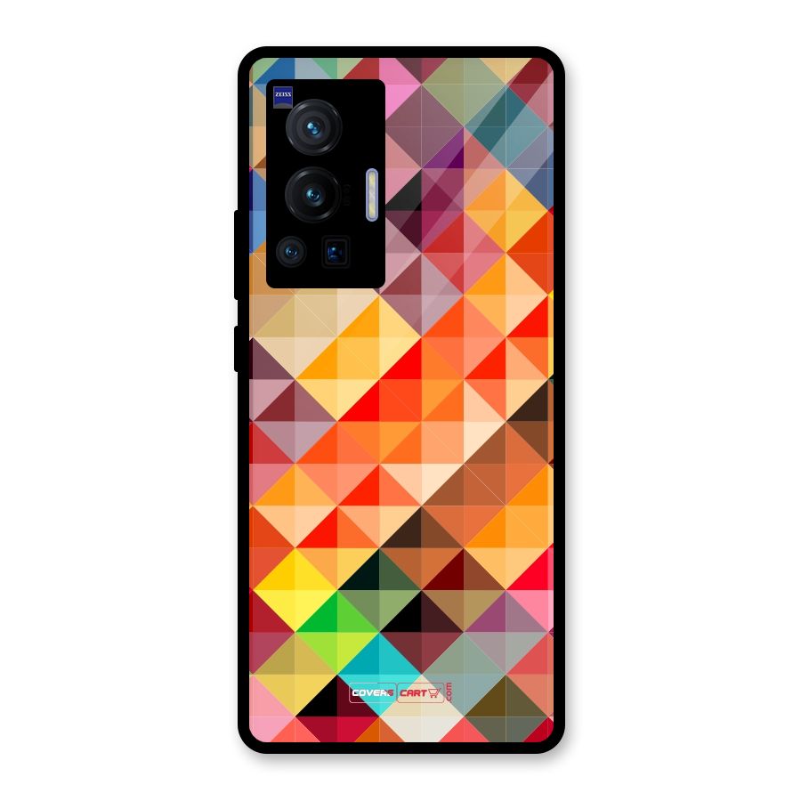 Colorful Cubes Glass Back Case for Vivo X70 Pro