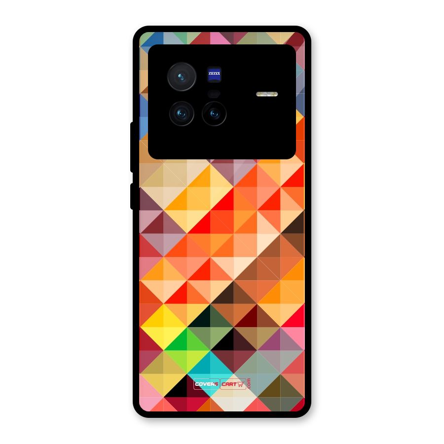 Colorful Cubes Glass Back Case for Vivo X80