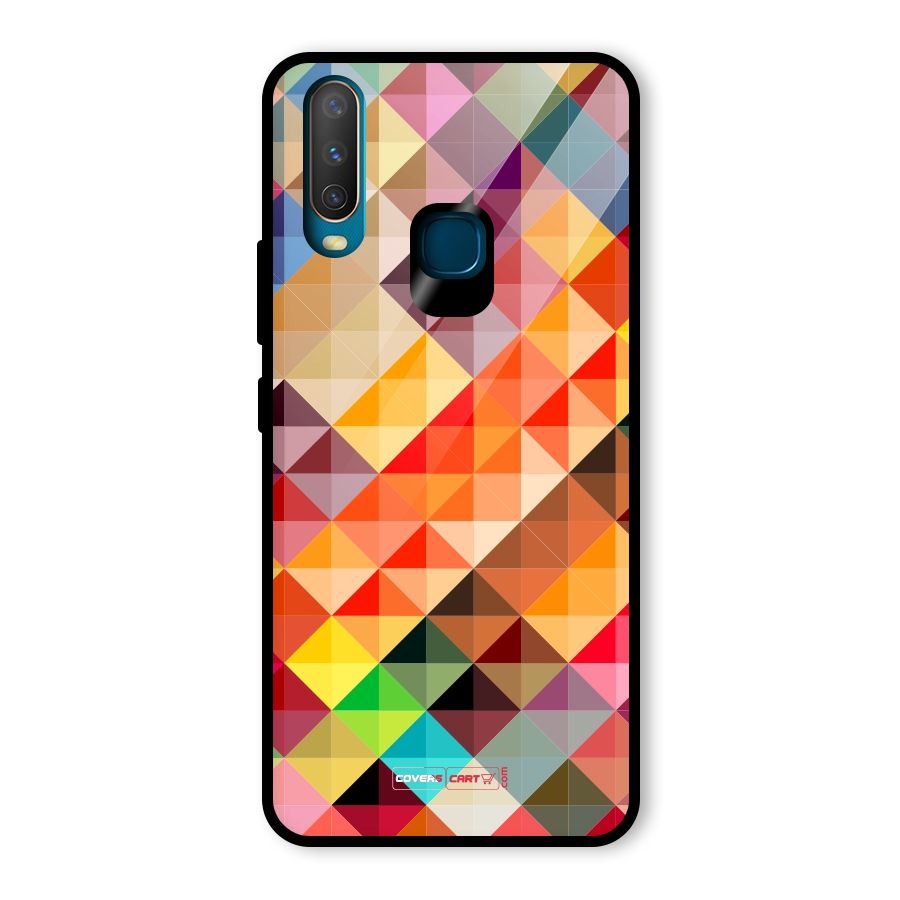 Colorful Cubes Glass Back Case for Vivo Y15