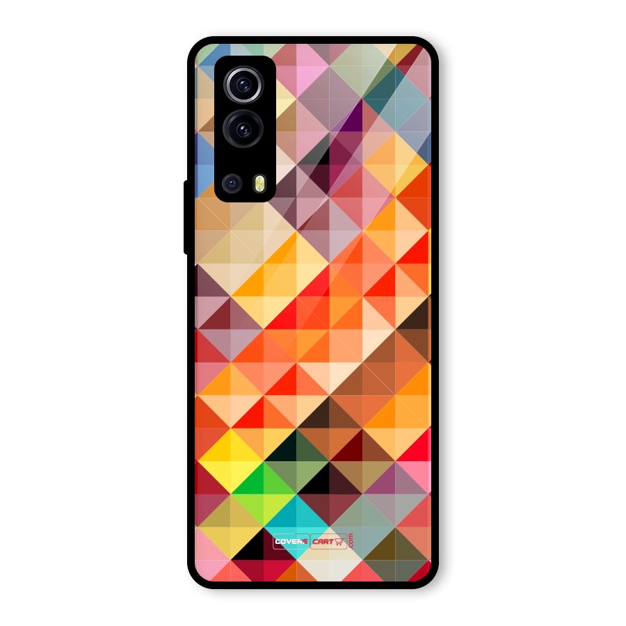 Colorful Cubes Glass Back Case for Vivo iQOO Z3