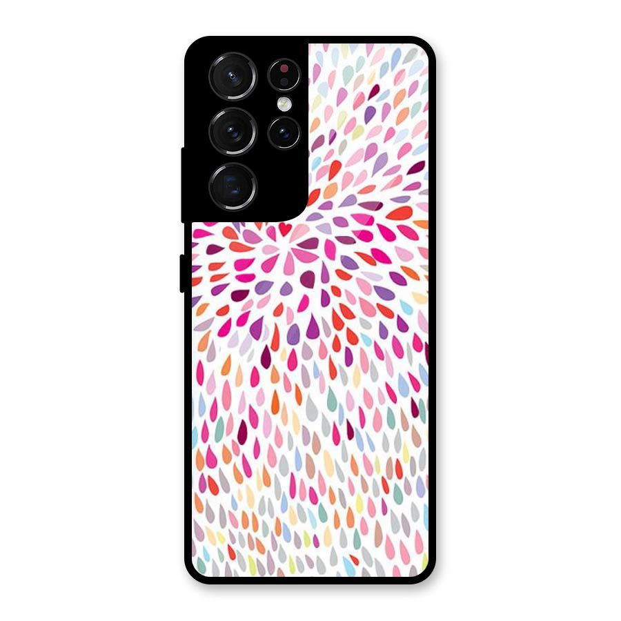 Colorful Decorative Pattern Glass Back Case for Galaxy S21 Ultra 5G