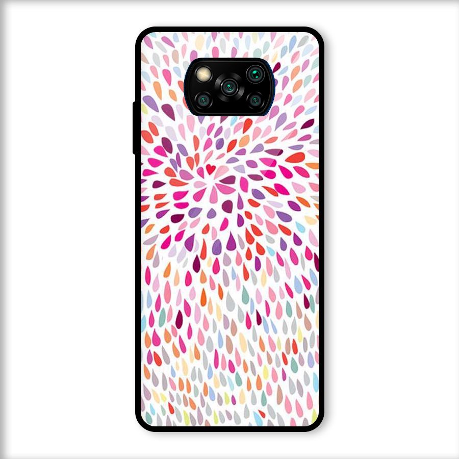 Colorful Decorative Pattern Glass Back Case for Poco X3
