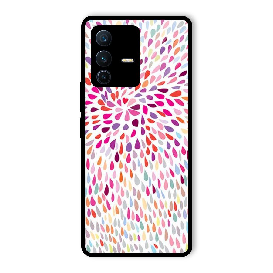 Colorful Decorative Pattern Glass Back Case for Vivo V23 Pro