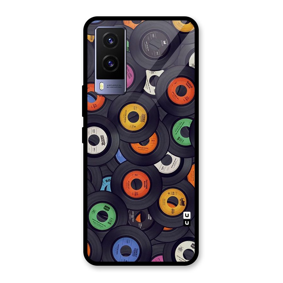 Colorful Disks Glass Back Case for Vivo V21e 5G