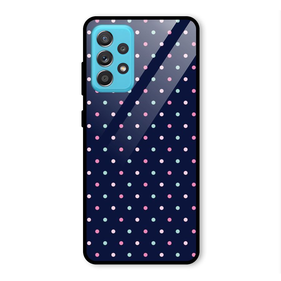 Colorful Dots Pattern Glass Back Case for Galaxy A52s 5G