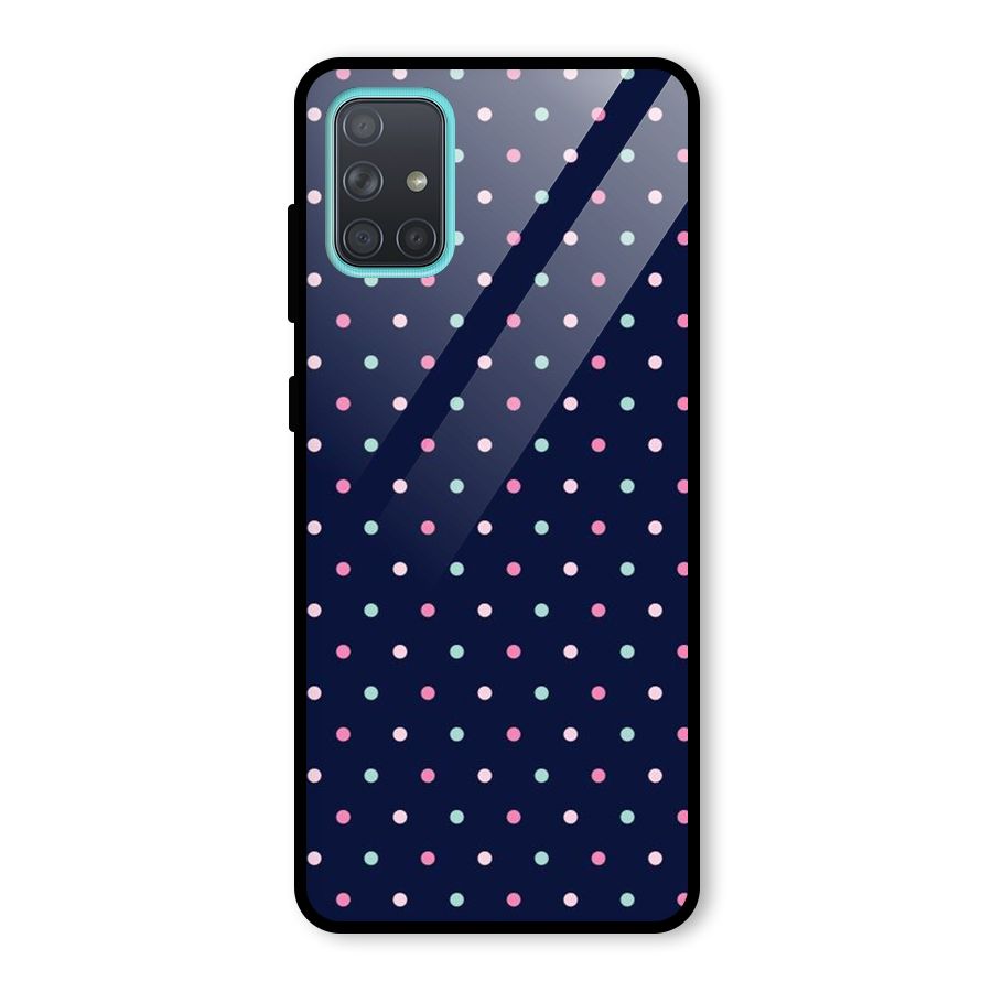 Colorful Dots Pattern Glass Back Case for Galaxy A71