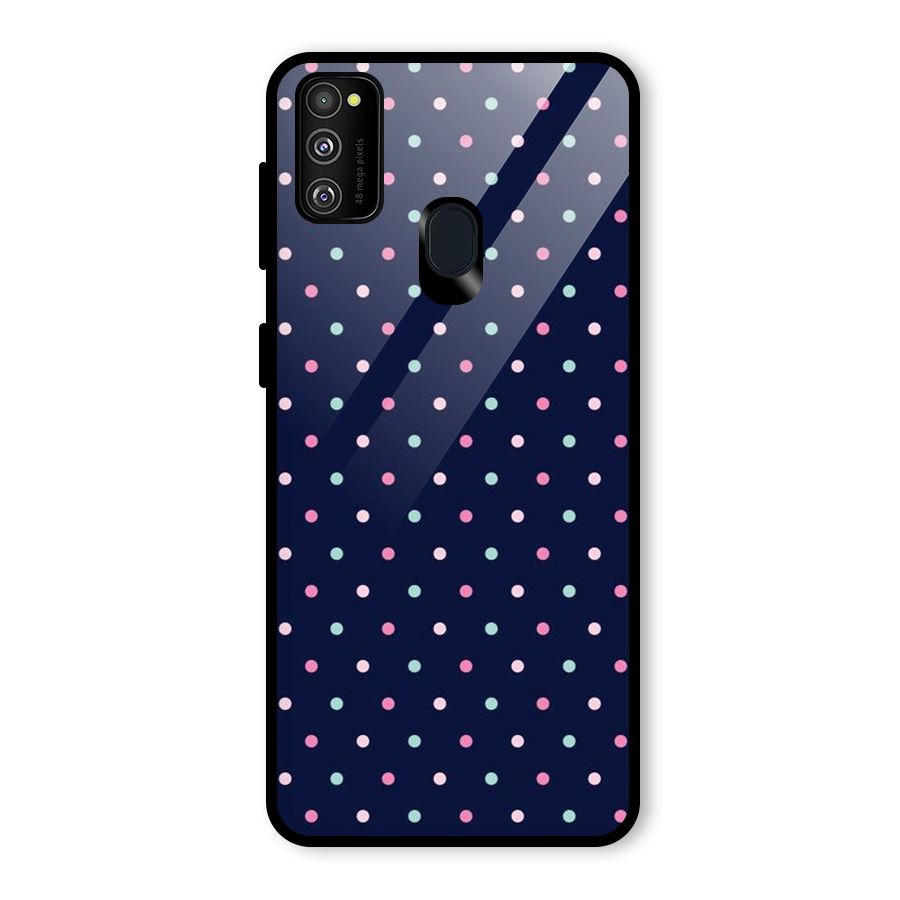 Colorful Dots Pattern Glass Back Case for Galaxy M30s