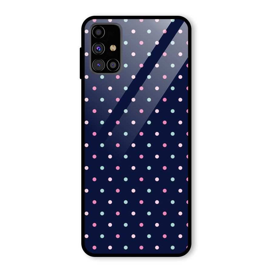 Colorful Dots Pattern Glass Back Case for Galaxy M31s