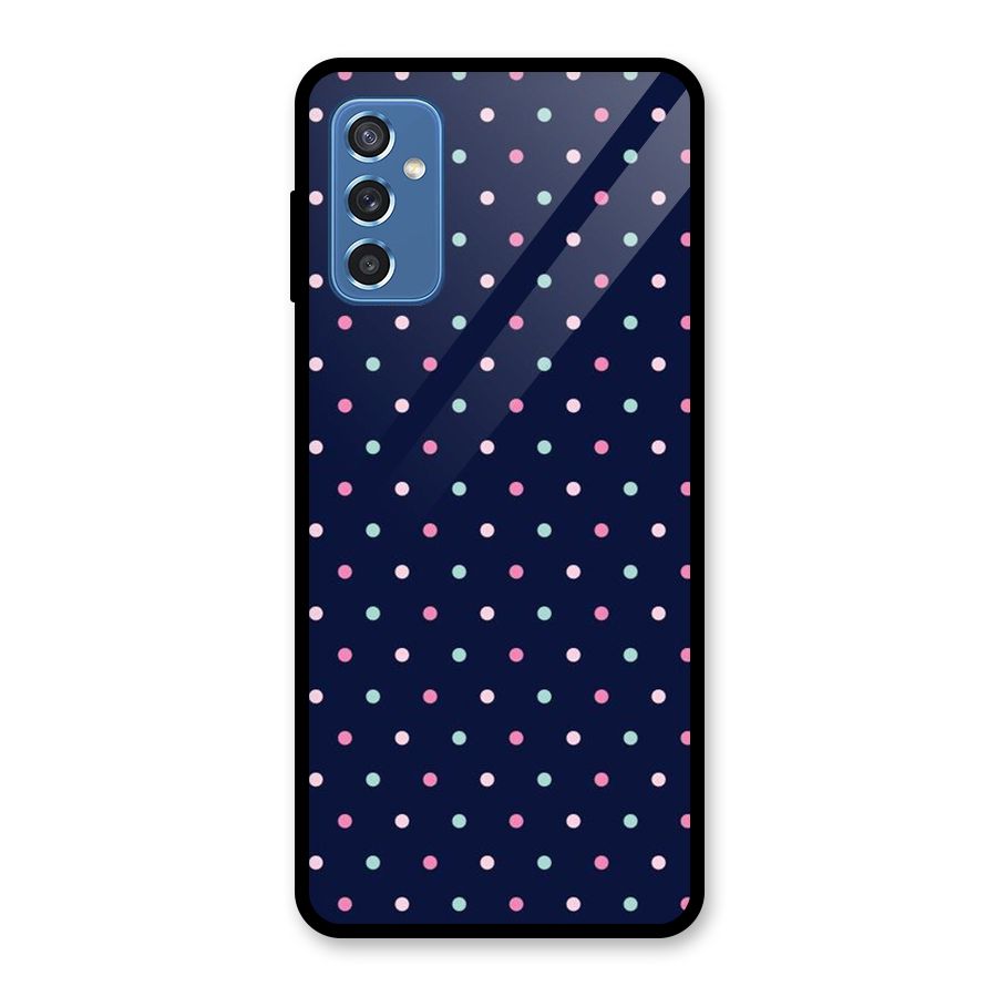 Colorful Dots Pattern Glass Back Case for Galaxy M52 5G