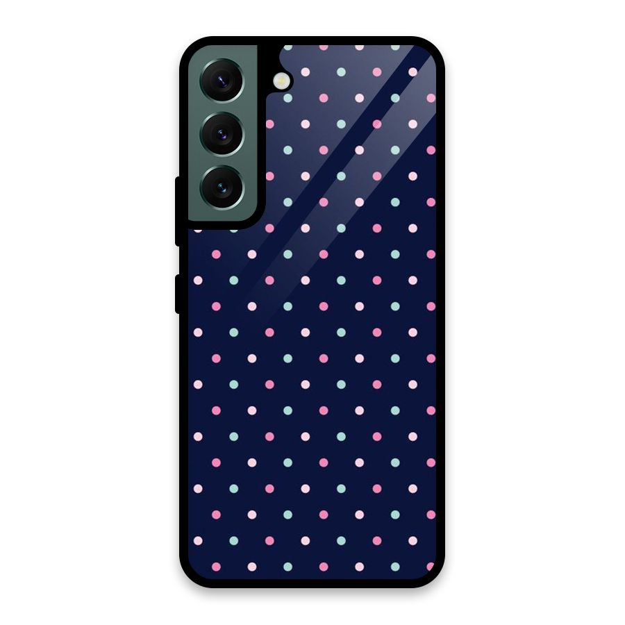 Colorful Dots Pattern Glass Back Case for Galaxy S22 5G