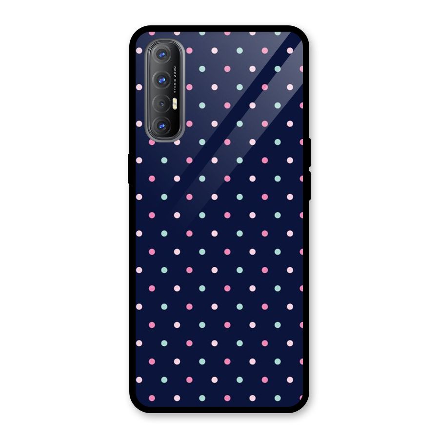 Colorful Dots Pattern Glass Back Case for Oppo Reno3 Pro