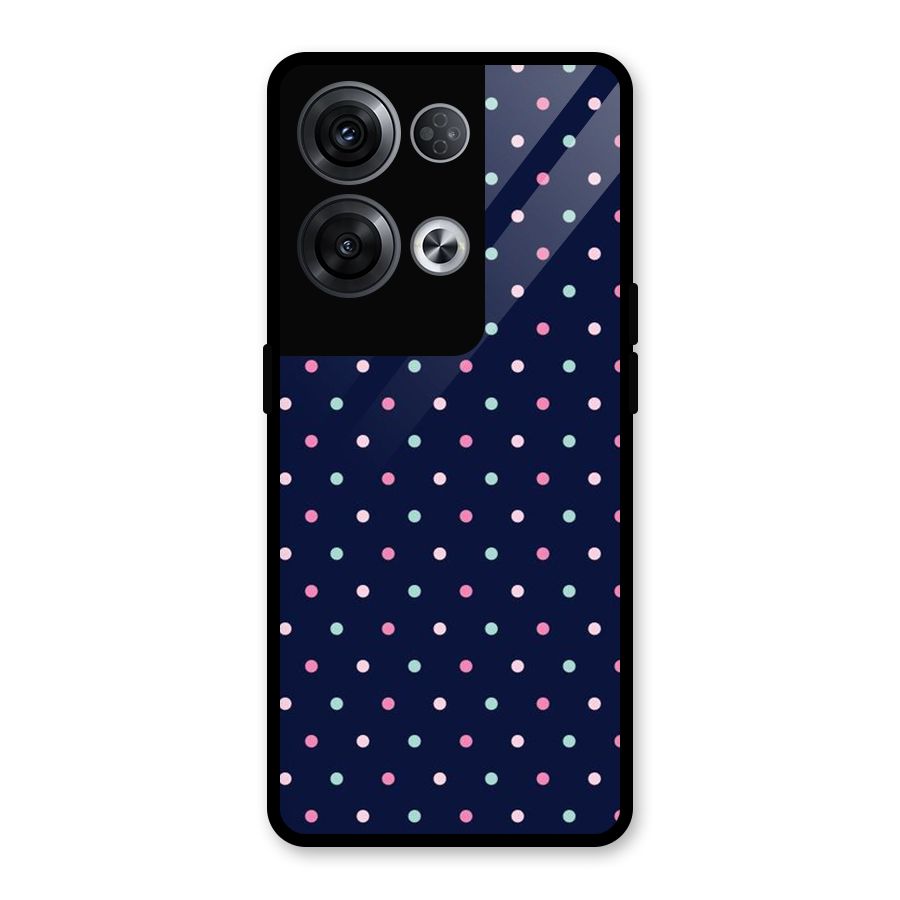 Colorful Dots Pattern Glass Back Case for Oppo Reno8 Pro 5G
