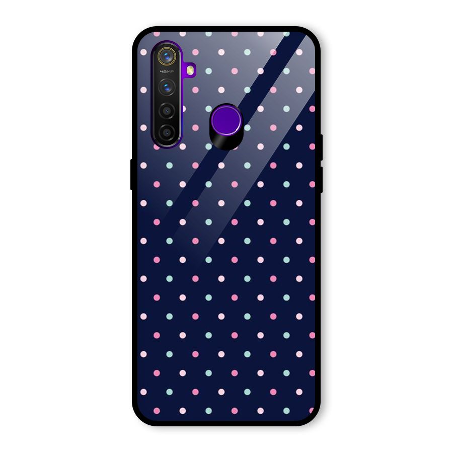 Colorful Dots Pattern Glass Back Case for Realme 5 Pro