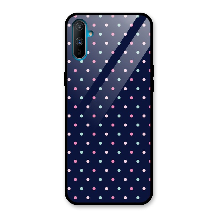 Colorful Dots Pattern Glass Back Case for Realme C3