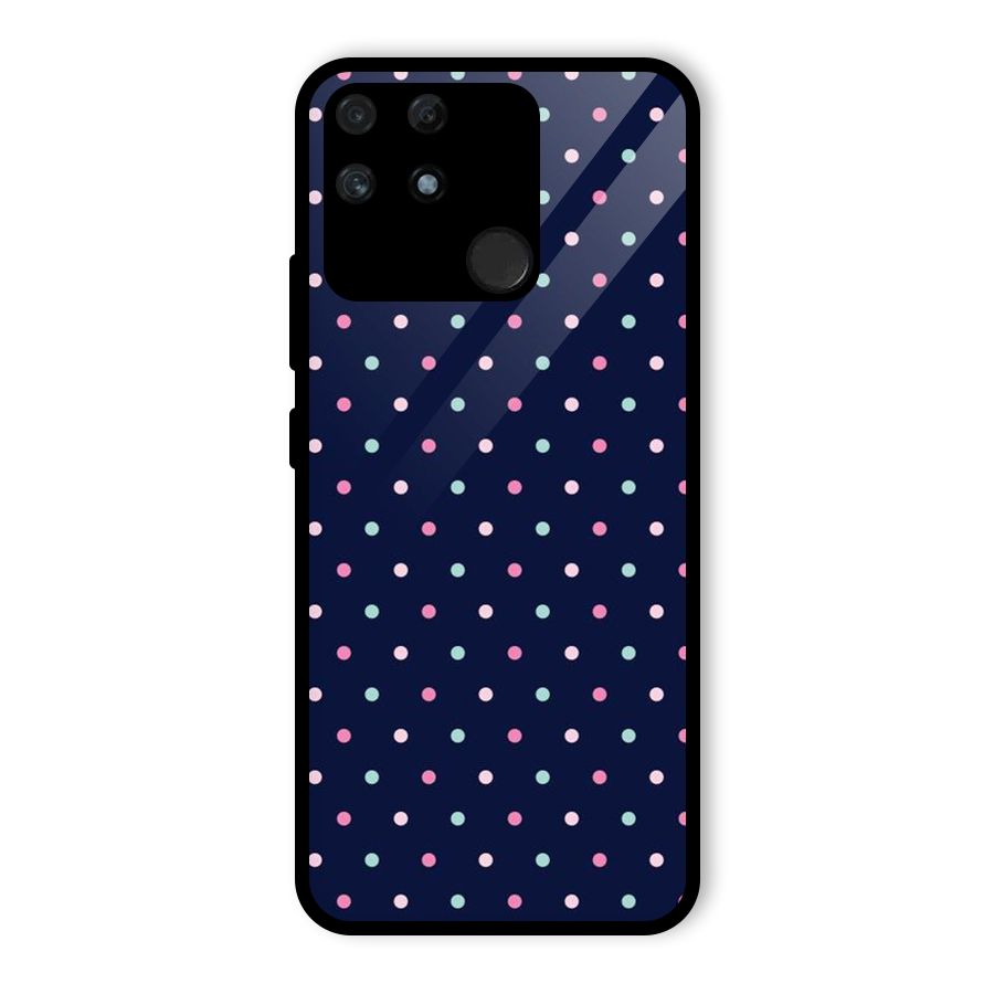 Colorful Dots Pattern Glass Back Case for Realme Narzo 50A