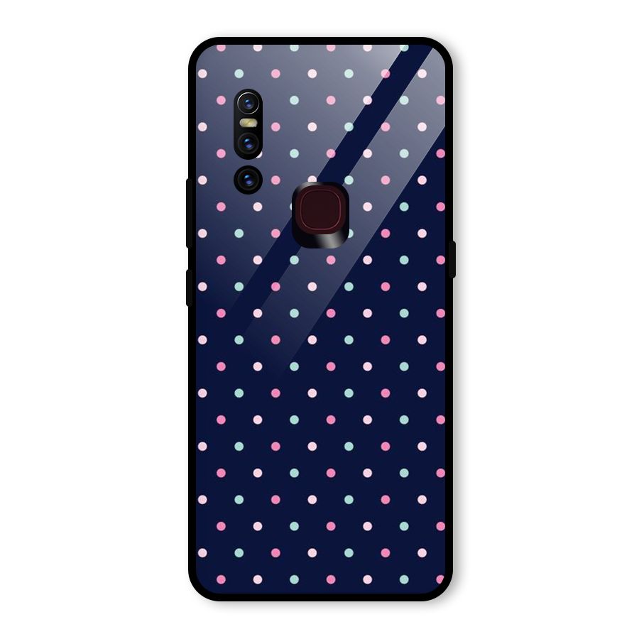 Colorful Dots Pattern Glass Back Case for Vivo V15