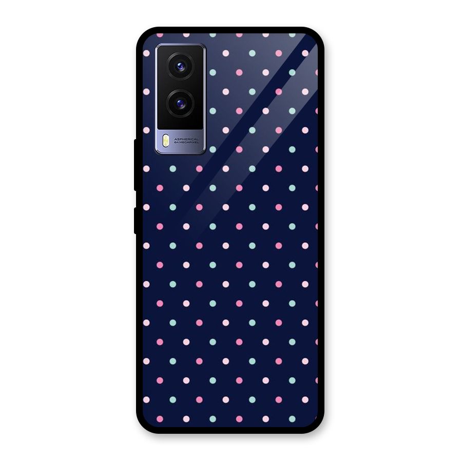 Colorful Dots Pattern Glass Back Case for Vivo V21e 5G