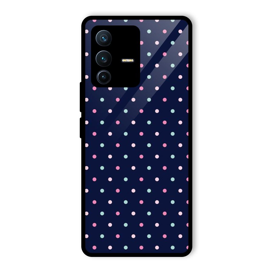 Colorful Dots Pattern Glass Back Case for Vivo V23 Pro