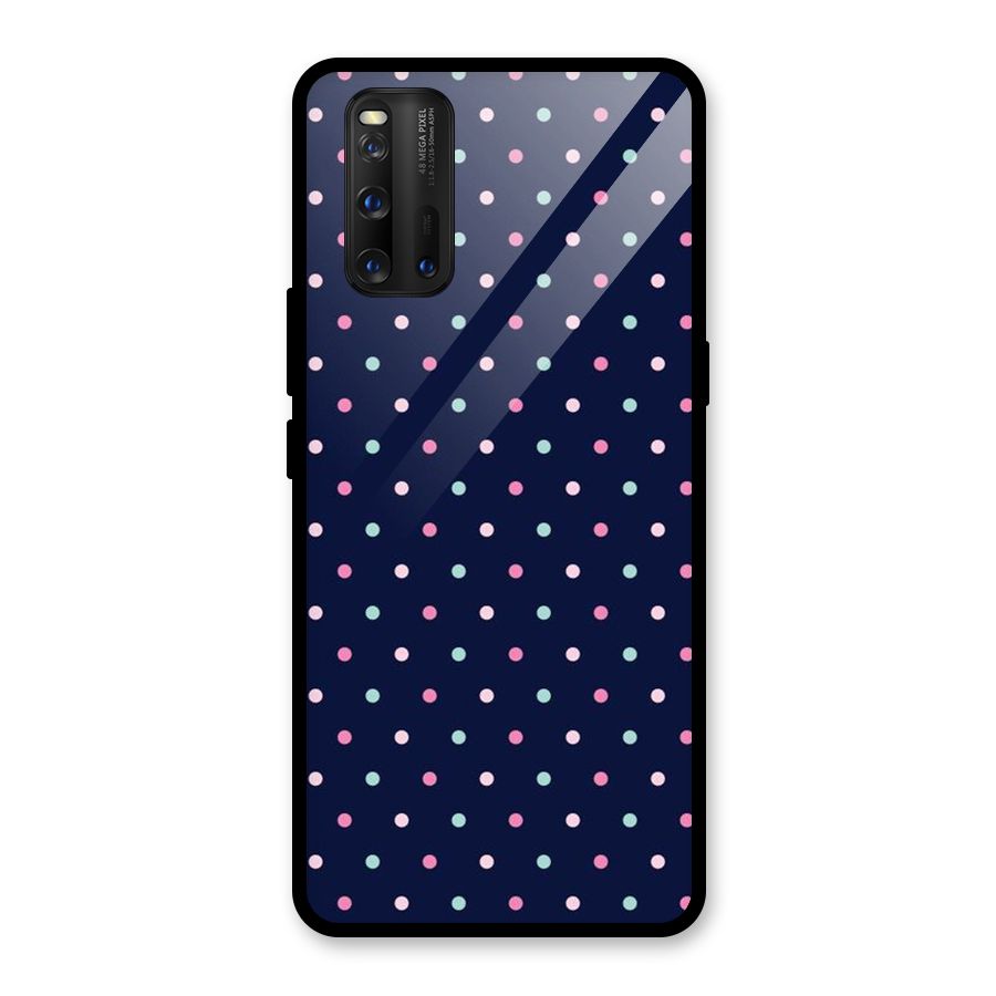 Colorful Dots Pattern Glass Back Case for Vivo iQOO 3