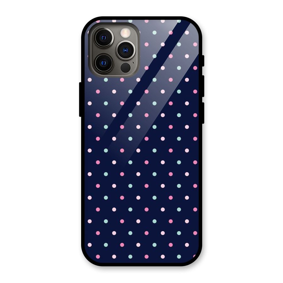 Colorful Dots Pattern Glass Back Case for iPhone 12 Pro