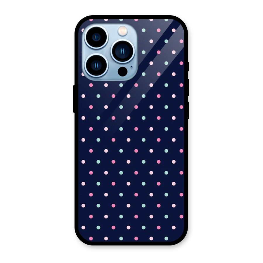 Colorful Dots Pattern Glass Back Case for iPhone 13 Pro