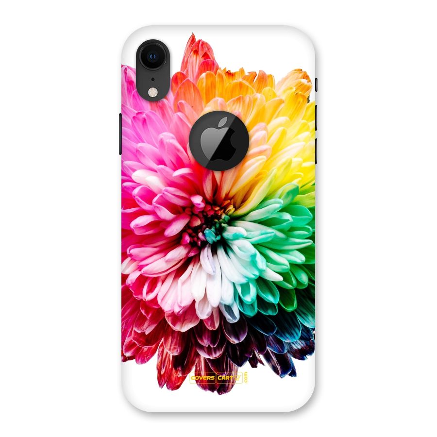 Colorful Flower Back Case for iPhone XR Logo Cut