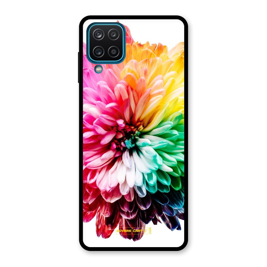 Colorful Flower Glass Back Case for Galaxy A12