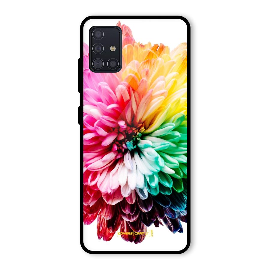 Colorful Flower Glass Back Case for Galaxy A51