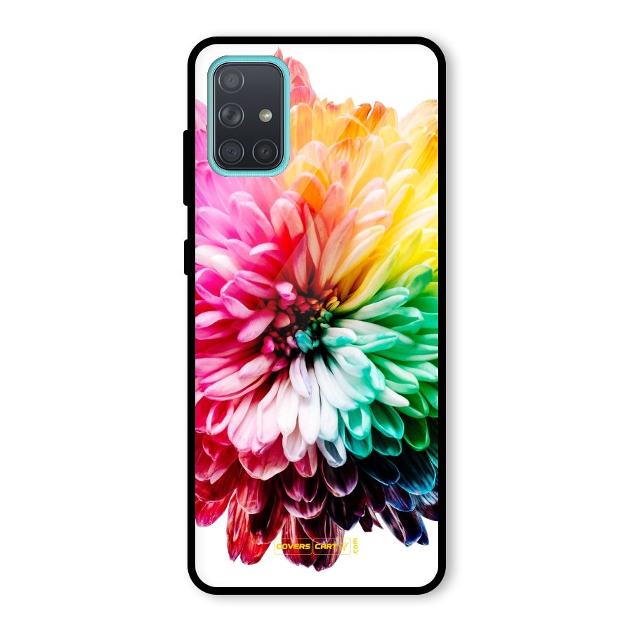 Colorful Flower Glass Back Case for Galaxy A71
