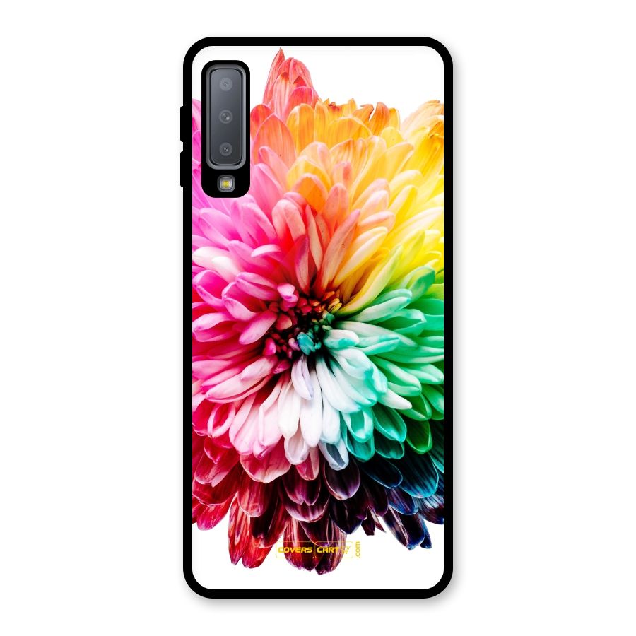 Colorful Flower Glass Back Case for Galaxy A7 (2018)