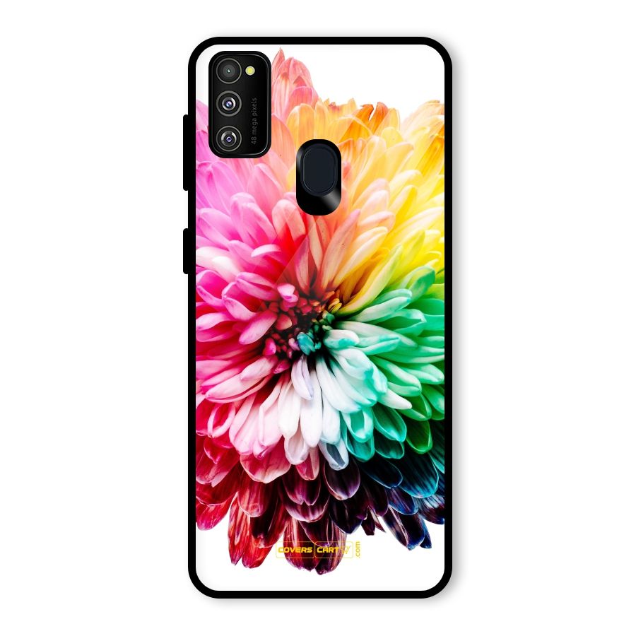 Colorful Flower Glass Back Case for Galaxy M30s
